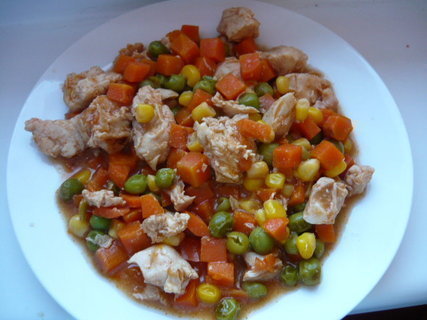 FOTKA - Ku�ec� maso na zelenin�